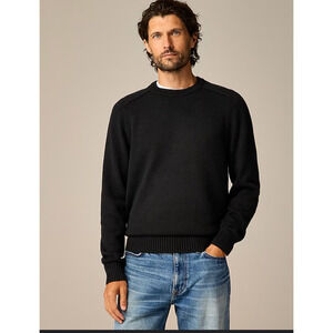 J Crew Mens Heritage Cotton Crewneck Sweater XS Black NWT BI841 J.Crew